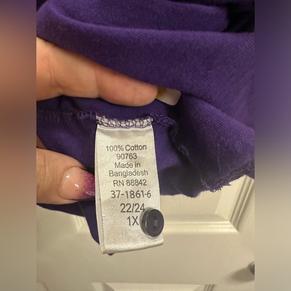 ROAMAN’S 1X 22/24, purple top plus size.  New, washed and never worn. - Picture 4 of 6